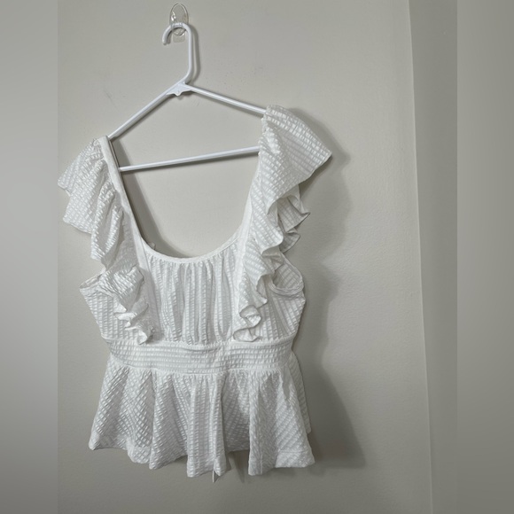 Maeve Ruffled Peplum Open-Back Top Cotton Size M NWT - Picture 5 of 13